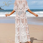 see through white lace beach dress